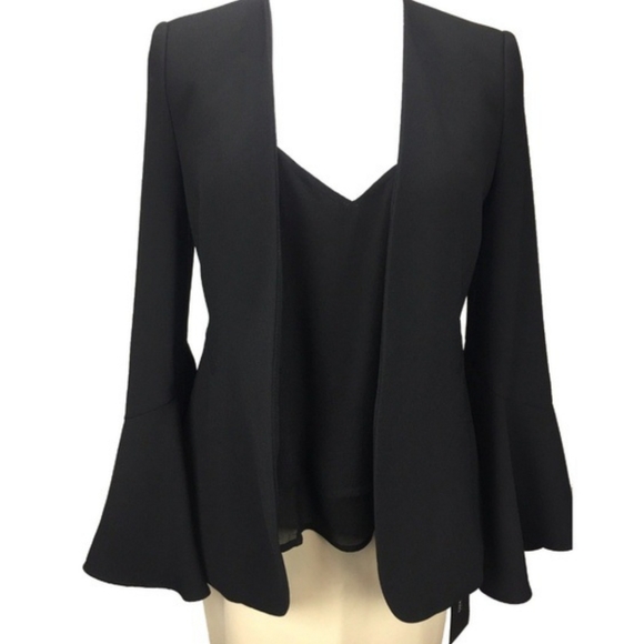 Zara Woman Black Bell Sleeve Blazer - Picture 3 of 5